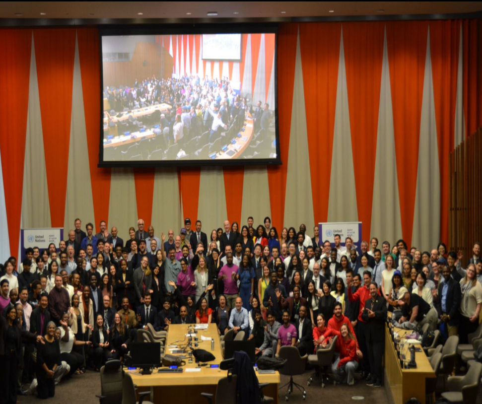 UN Youth Summit group convening at the United Nations